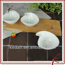 porcelain snack dish set with bamboo tray